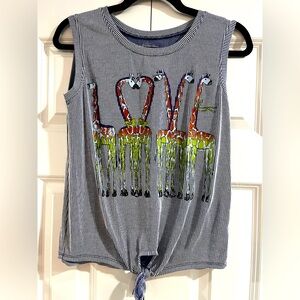 Xhilaration Kids Tank Top with Giraffe Love Design